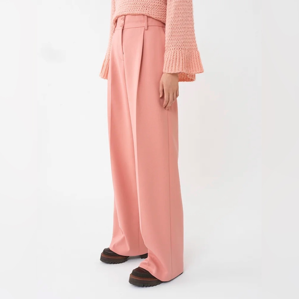 Seeby Chloe TROUSERS 6T7 - Muted Clay wide leg NEW with tag size 8 (40)